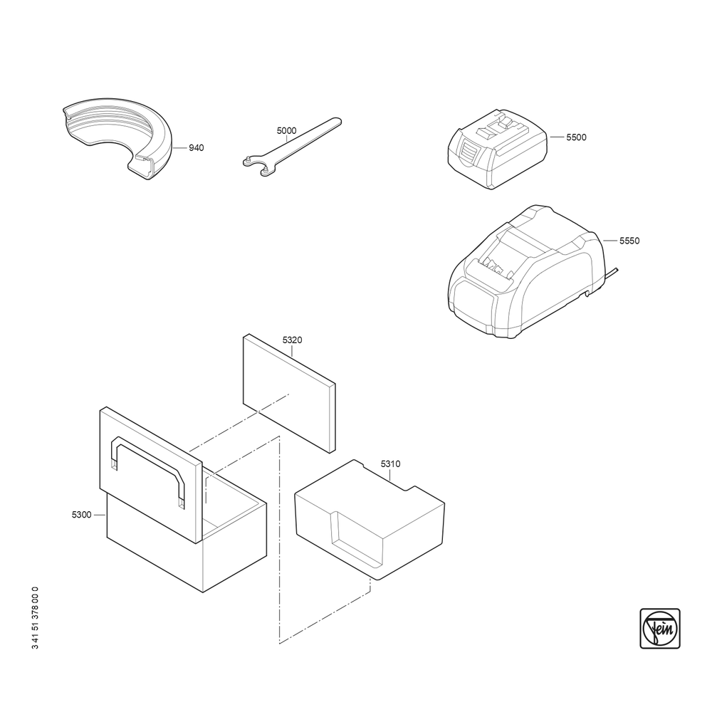 Diagram 3 Diagram and Parts List for 71220500940  Fein Sander Grinder