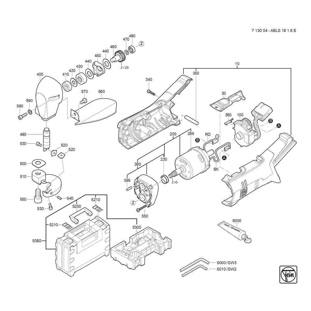 Diagram Diagram and Parts List for 71300400940  Fein Nibbler & Shears
