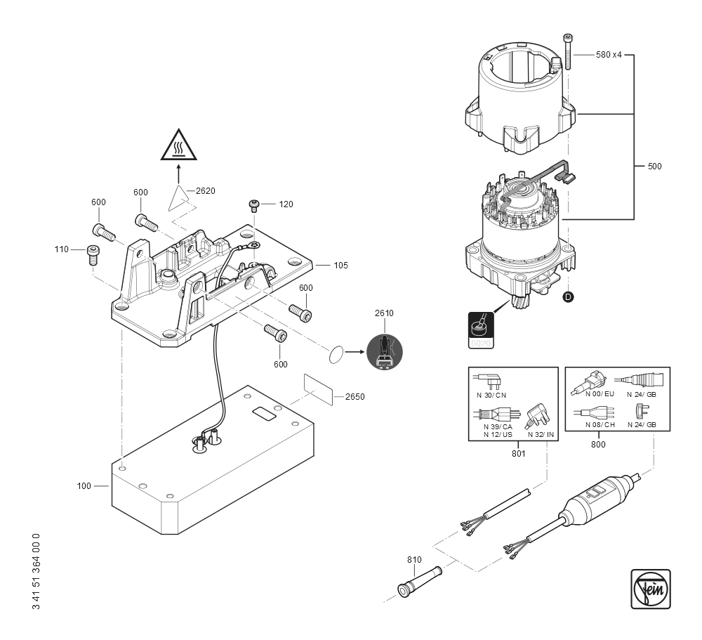  Diagram and Parts List for JMCMAGFORCE90 72732309110 Fein Mortiser