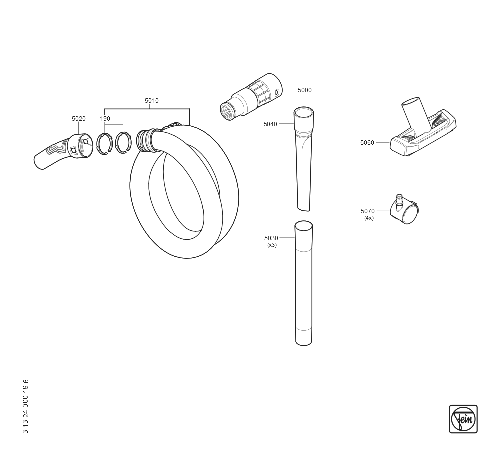  Diagram and Parts List for ASBS18-10AS 92604203000 Fein Cordless Drill