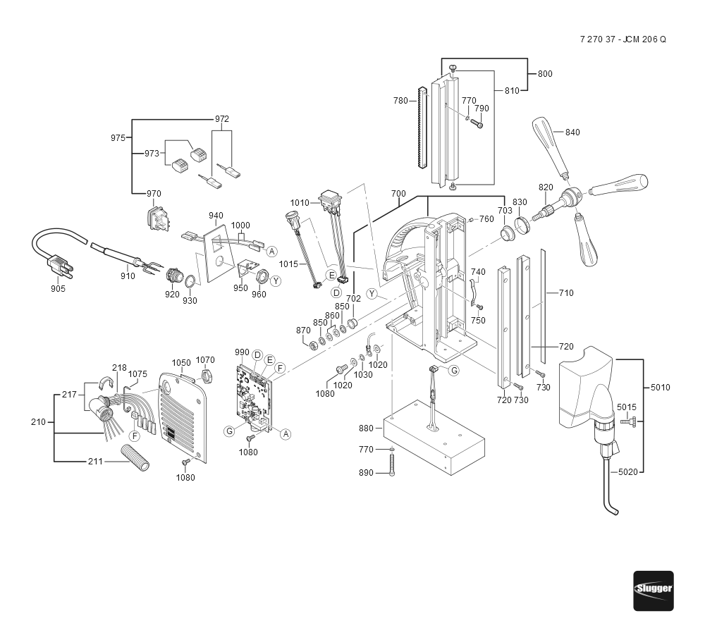  Diagram and Parts List for JCM206Q 72703712360 Fein Mortiser
