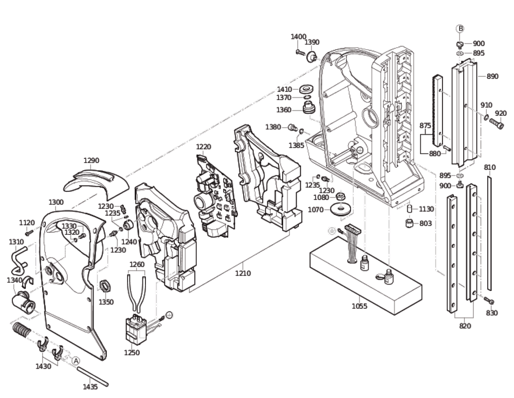 Figure 1 Diagram and Parts List for 72703912360  Fein Electric Drill