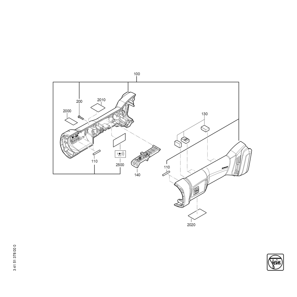 Diagram 2 Diagram and Parts List for 71220500940  Fein Sander Grinder