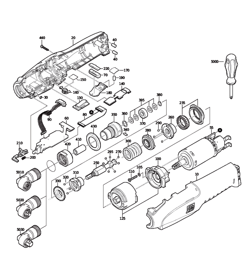 Figure 0 Diagram and Parts List for 71123400980  Fein Electric Drill