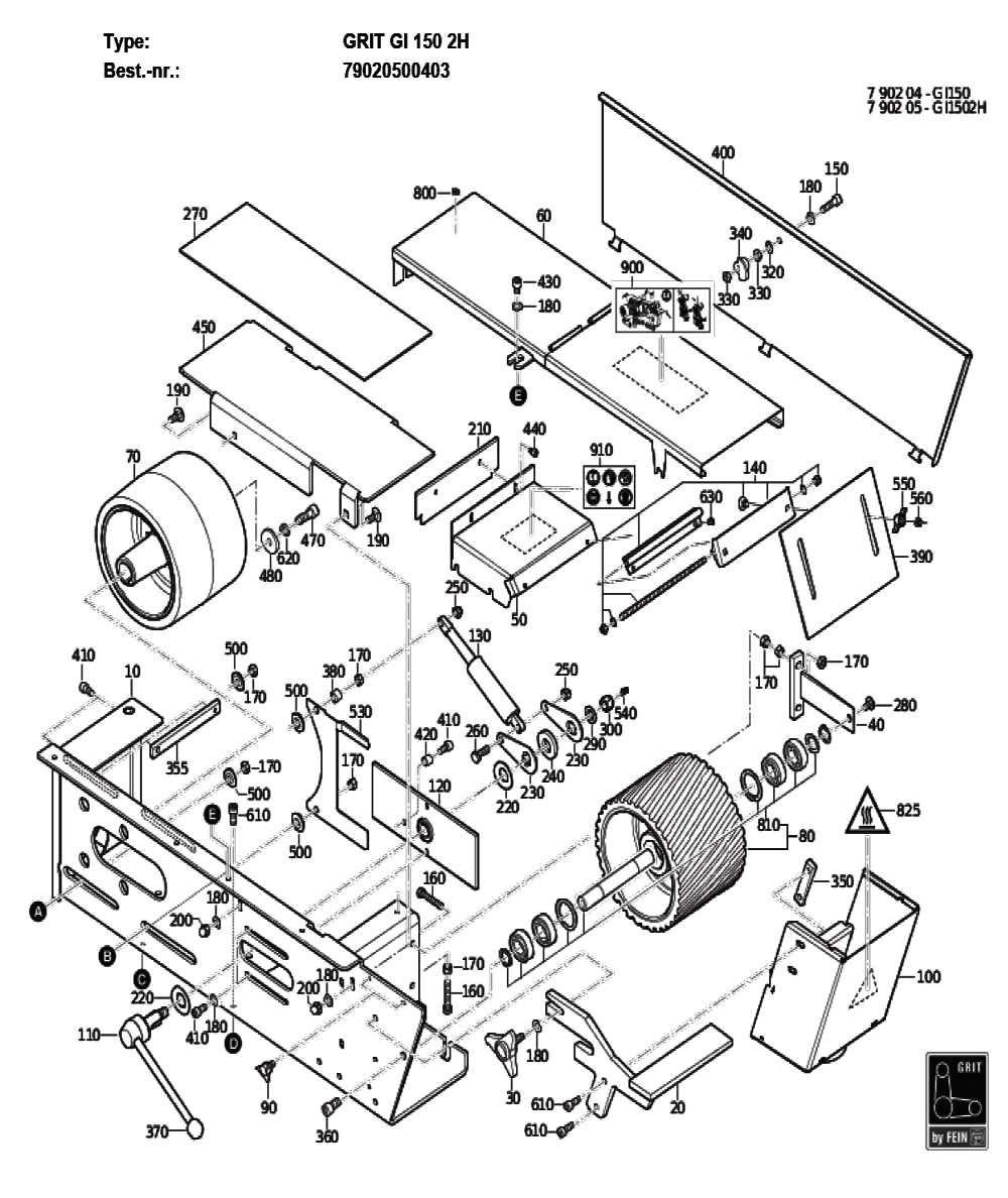 Figure 0 Diagram and Parts List for 79020500403  Fein Grinder