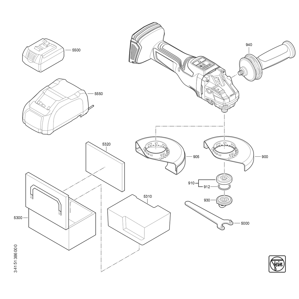 Diagram 2 Diagram and Parts List for 71220900940  Fein Sander Grinder