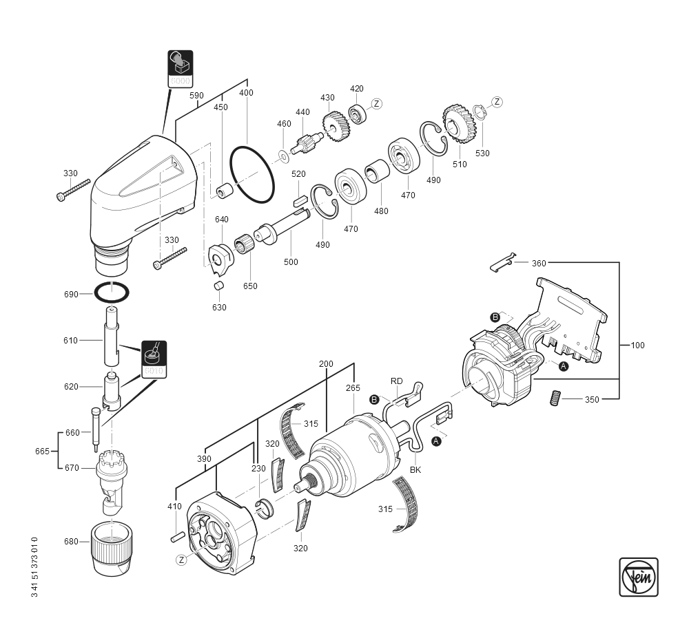  Diagram and Parts List for ABLK1813CSEAS 71321000940 Fein Nibbler & Shears