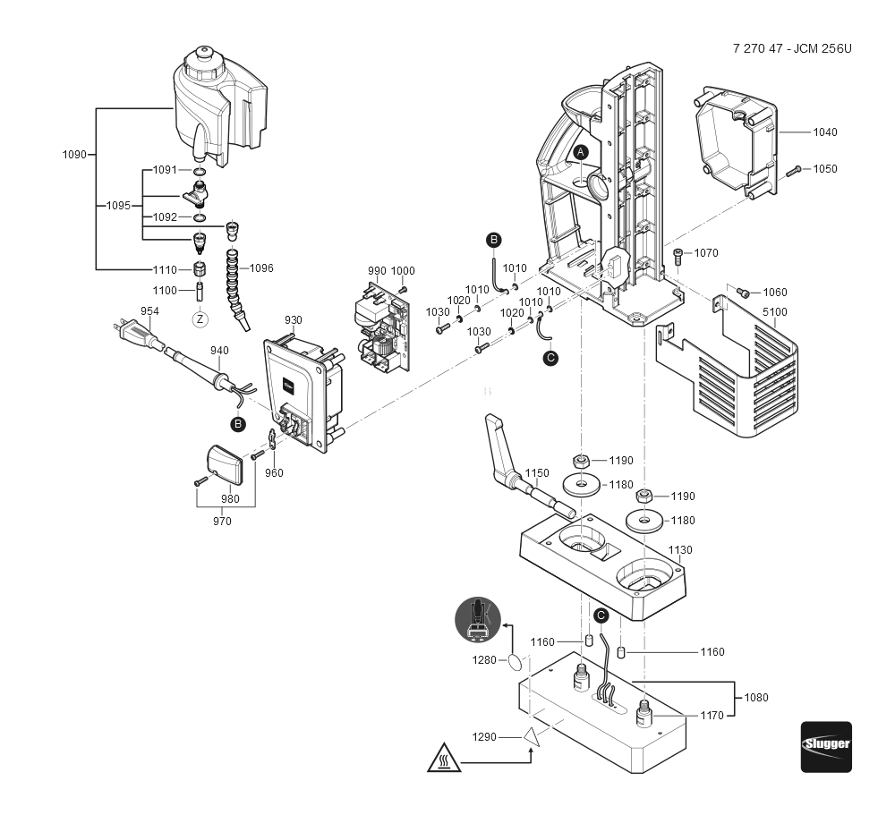  Diagram and Parts List for JCM256U 72704712360 Fein Mortiser