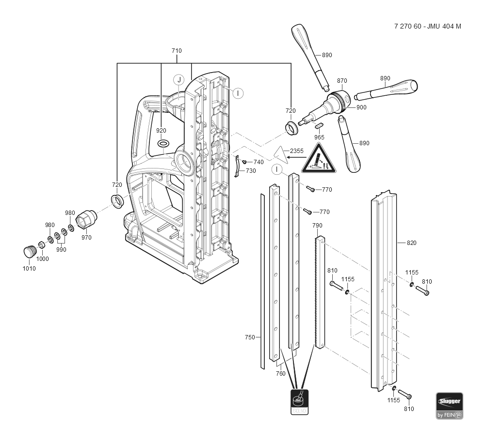  Diagram and Parts List for JMU404M 72706009110 Fein Mortiser