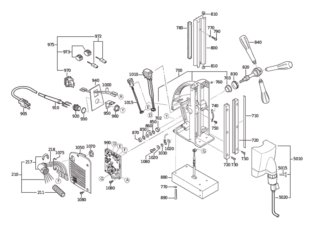 Figure 1 Diagram and Parts List for 72703712360  Fein Electric Drill