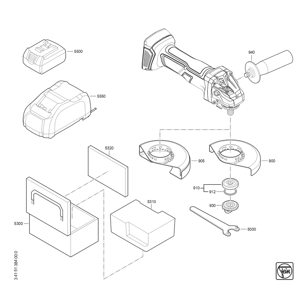 Diagram 2 Diagram and Parts List for 71220700940  Fein Sander Grinder