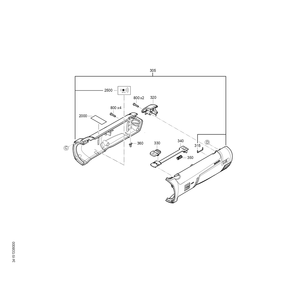 Diagram 3 Diagram and Parts List for 72227812360  Fein Sander Grinder