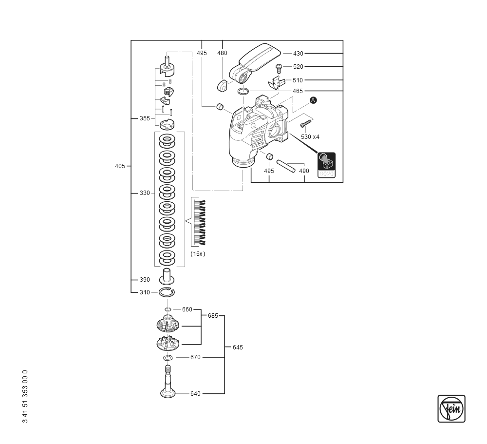  Diagram and Parts List for AMM70017QAS 71293700940 Fein Miscellaneous