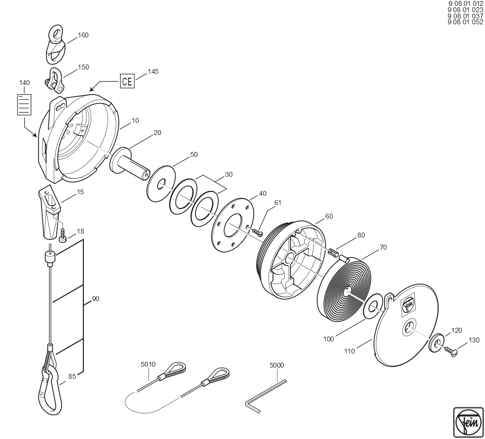  Diagram and Parts List for BALANCERUPTO15KG 90801012008 Fein Miscellaneous
