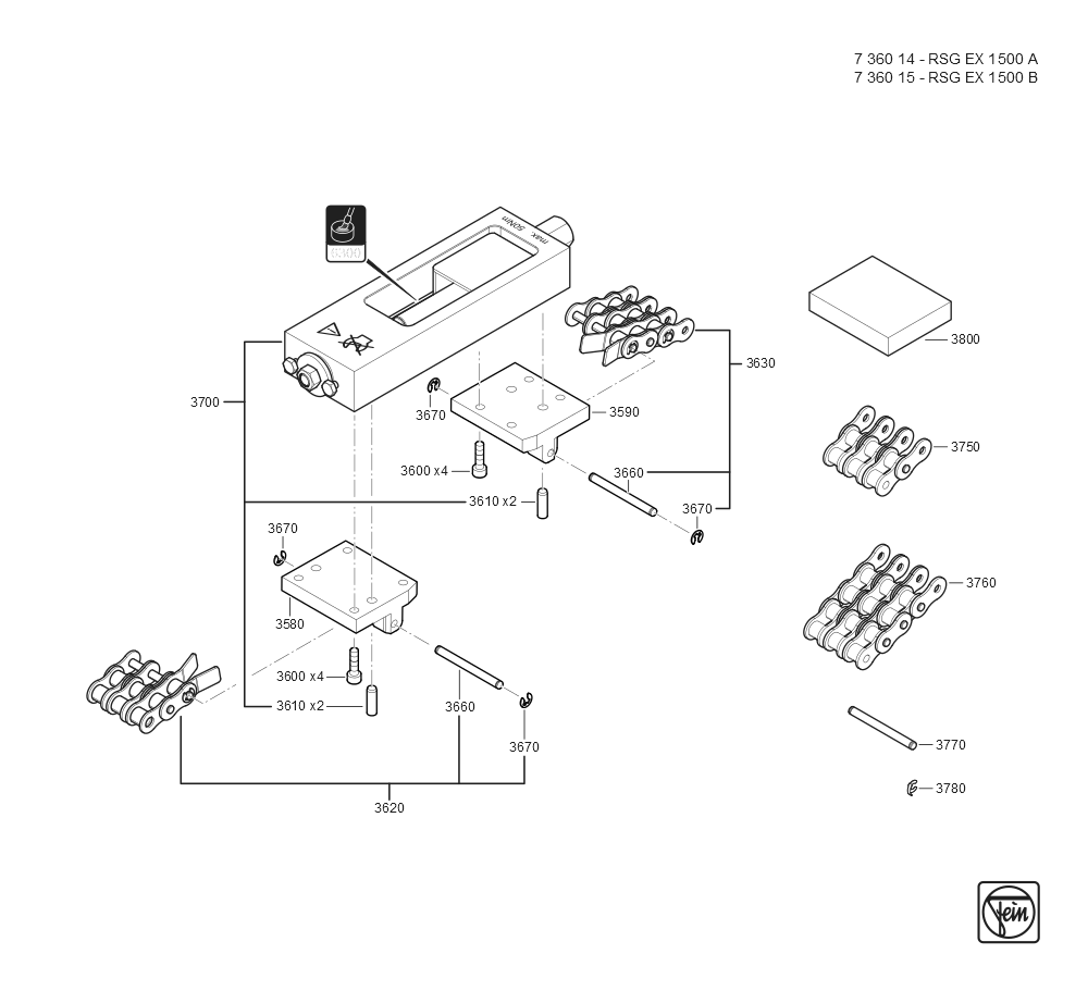  Diagram and Parts List for RSGEX1500A 73601461090 Fein Mill