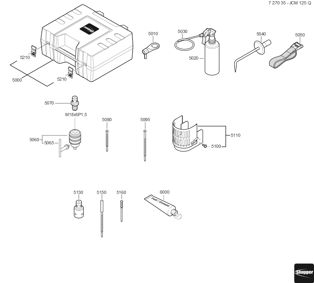  Diagram and Parts List for JCM125Q 72703512360 Fein Mortiser