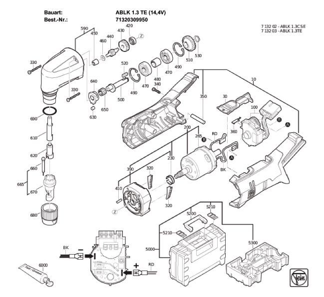 Figure 0 Diagram and Parts List for 71320309950  Fein Nibbler & Shears