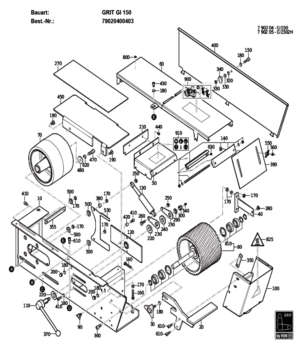 Figure 0 Diagram and Parts List for 79020400403  Fein Grinder