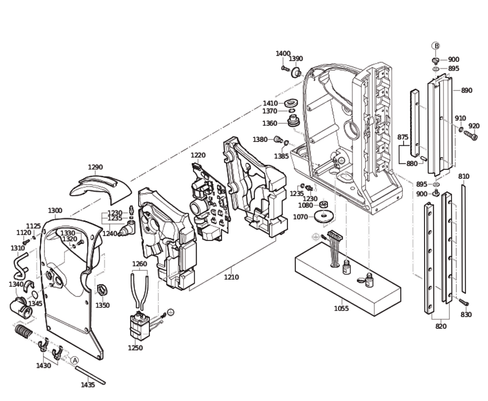 Figure 1 Diagram and Parts List for 72703812360  Fein Electric Drill