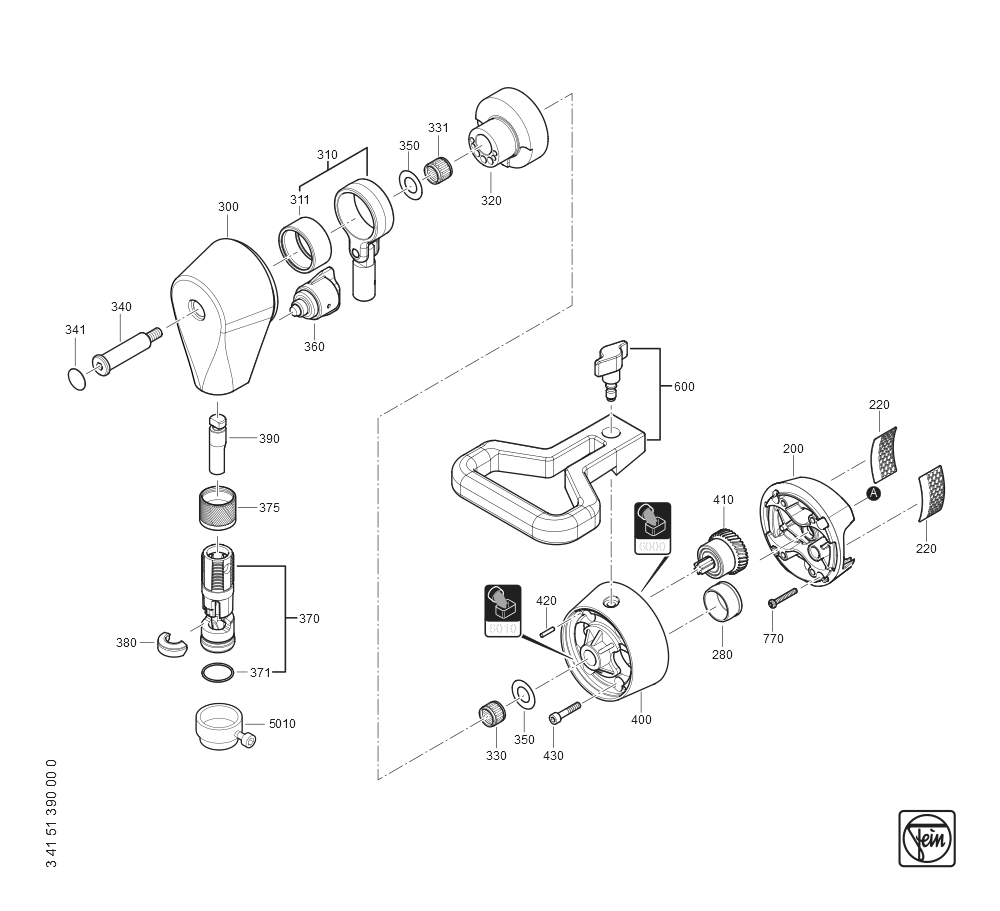 Diagram and Parts List for BLK35E 72324609360 Fein Nibbler & Shears