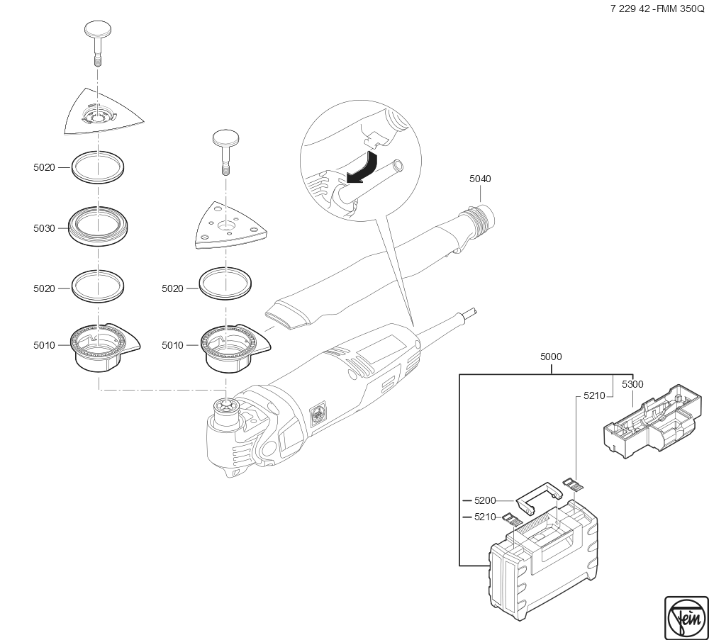 Diagram and Parts List for FMM350Q 72294209360 Fein Multi-Tool