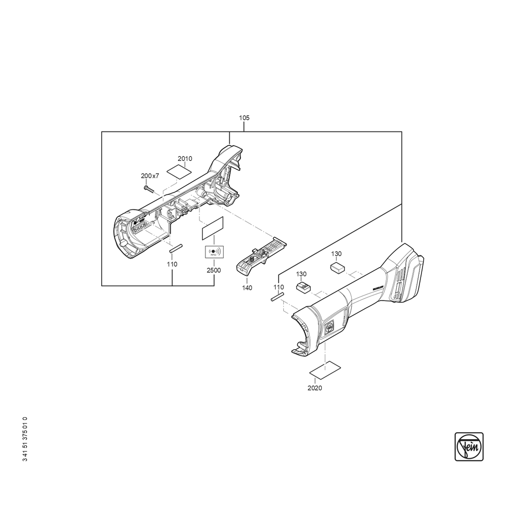 Diagram 2 Diagram and Parts List for 71220400940  Fein Sander Grinder