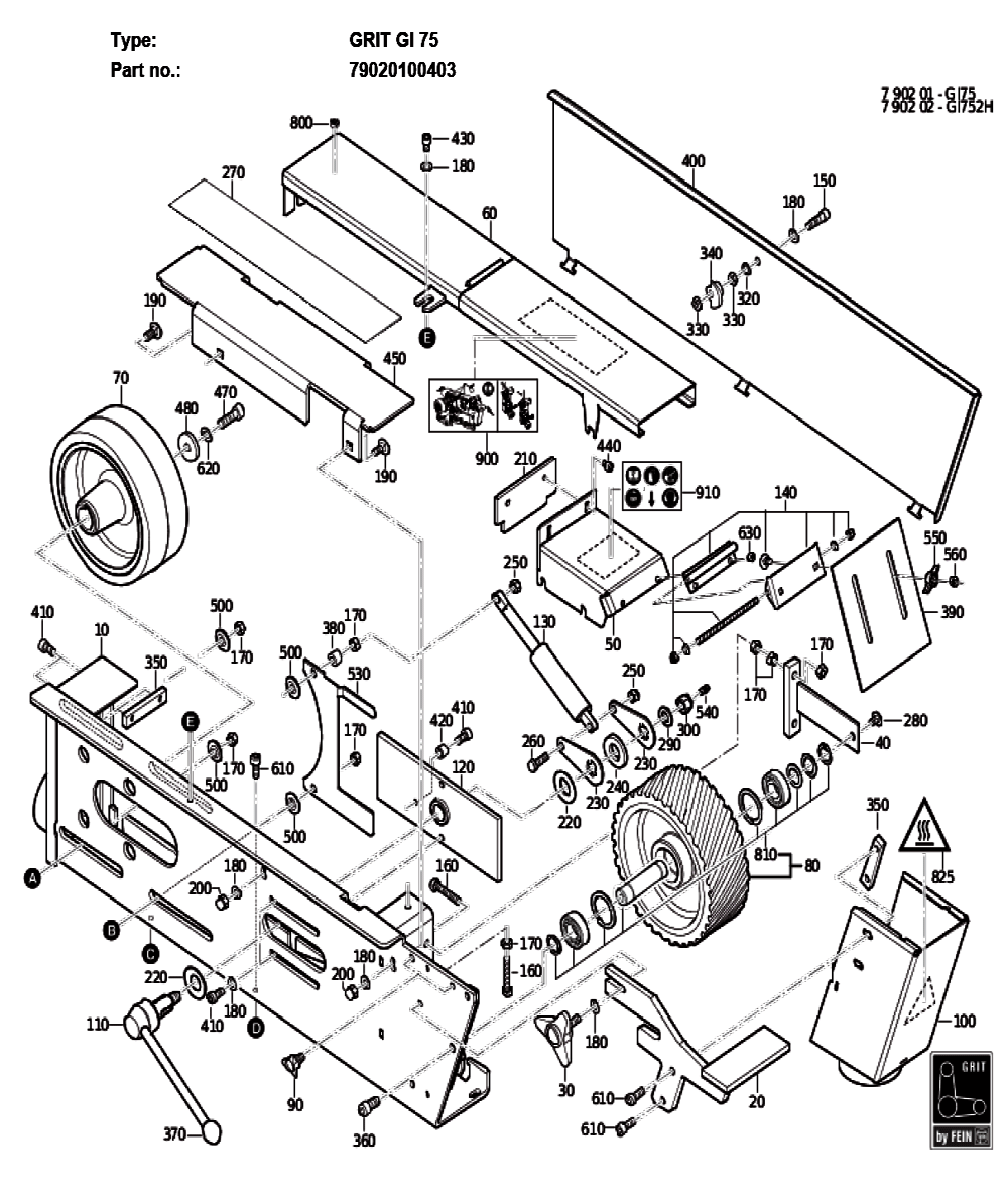Figure 0 Diagram and Parts List for 79020100403  Fein Grinder