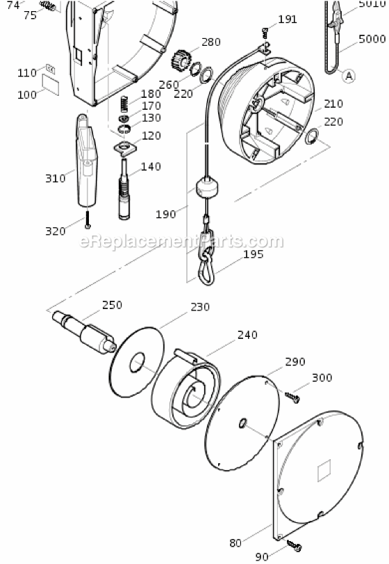 Page A Diagram and Parts List for 90801025003  Fein Hoist & Winch