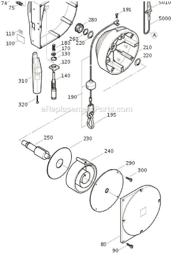 Page A Diagram and Parts List for 90801026006  Fein Hoist & Winch