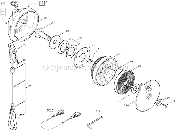 Page A Diagram and Parts List for 90801052 90801052004 Fein Hoist & Winch