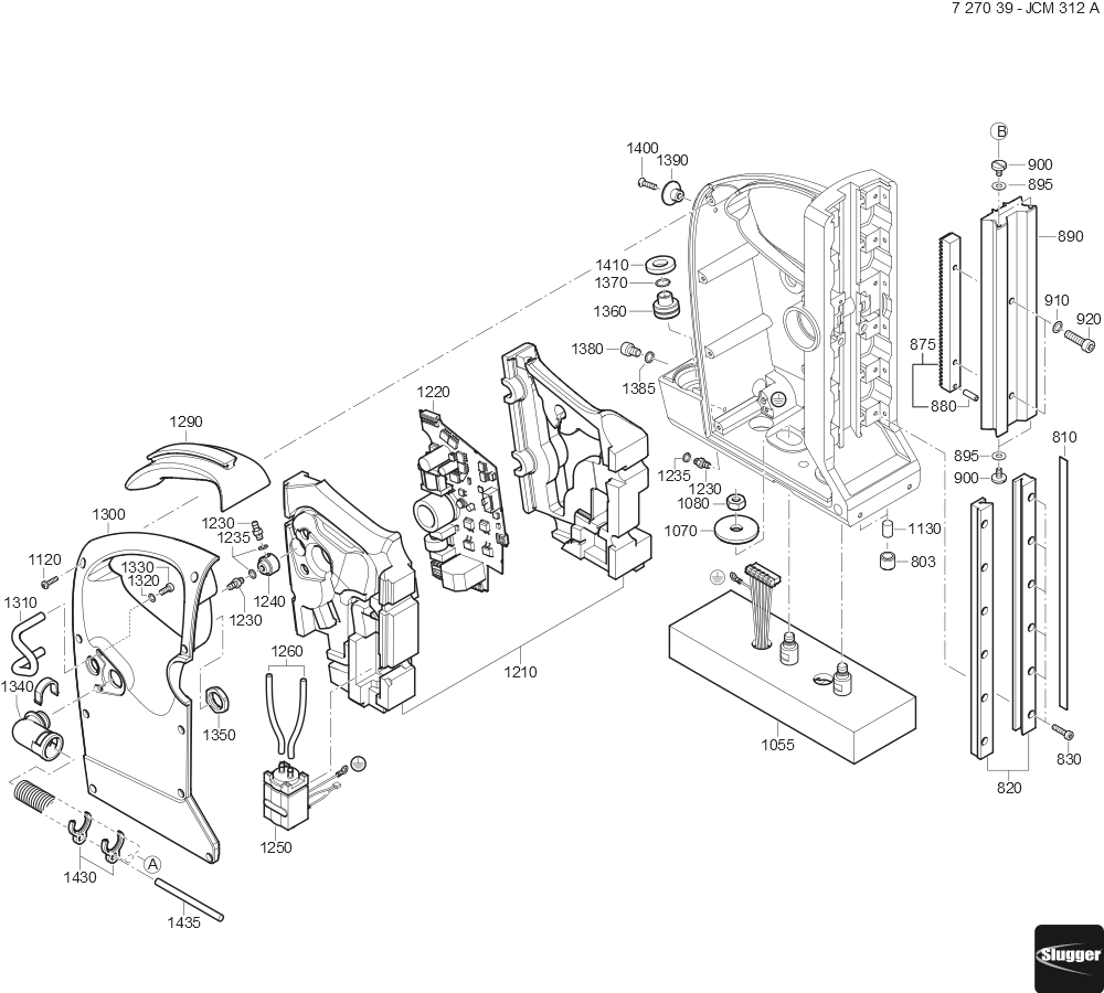  Diagram and Parts List for JCM312AUTO 72703912360 Fein Mortiser