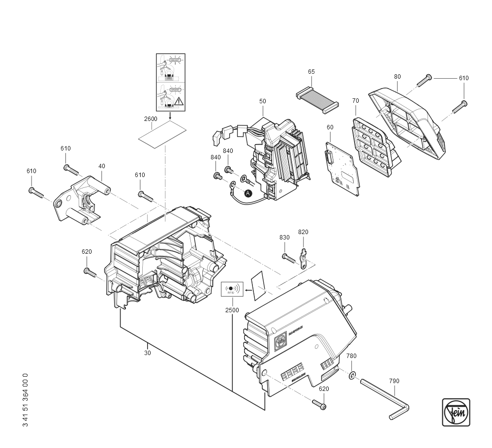  Diagram and Parts List for JMCMAGFORCE90 72732309110 Fein Mortiser