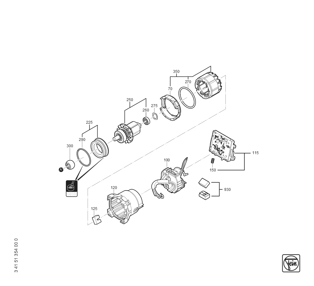  Diagram and Parts List for AMM700MAXAS 71293600940 Fein Miscellaneous