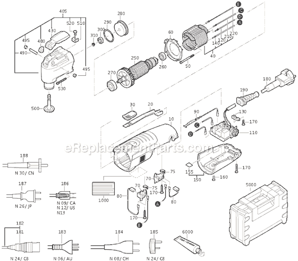 Page A Diagram and Parts List for ABS14 71130312953 Fein Cordless Drill