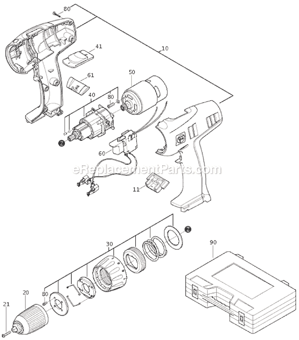 Page A Diagram and Parts List for ASB14 71040300951 Fein Hammer Drill