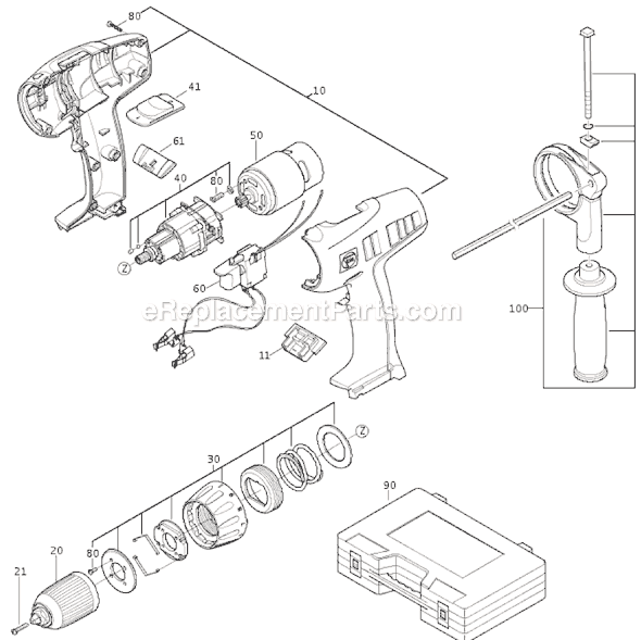 Page A Diagram and Parts List for ASB18 71040400941 Fein Hammer Drill
