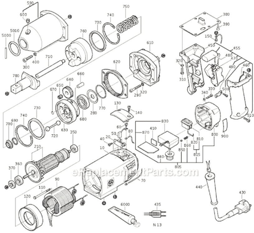 Page A Diagram and Parts List for ASBE648 72150813111 Fein Impact Driver