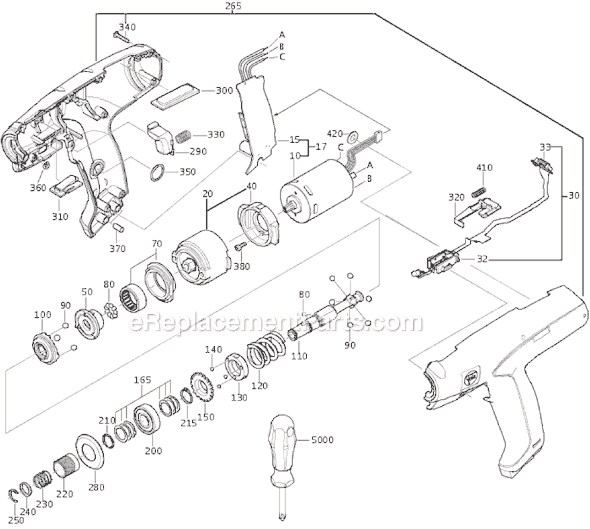 Page A Diagram and Parts List for ASM9-4-2ST 71121000980 Fein Electric Drill