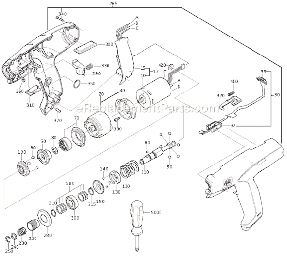 Page A Diagram and Parts List for ASM9-4 71120600980 Fein Electric Drill