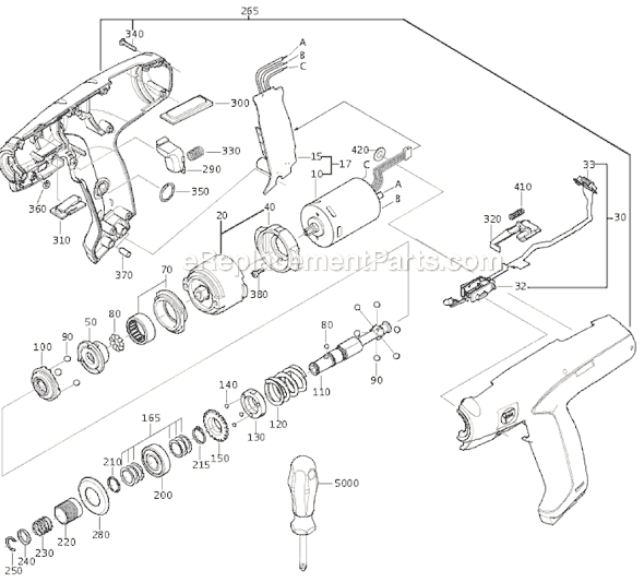 Page A Diagram and Parts List for ASM9-6-2ST 71121100980 Fein Electric Drill