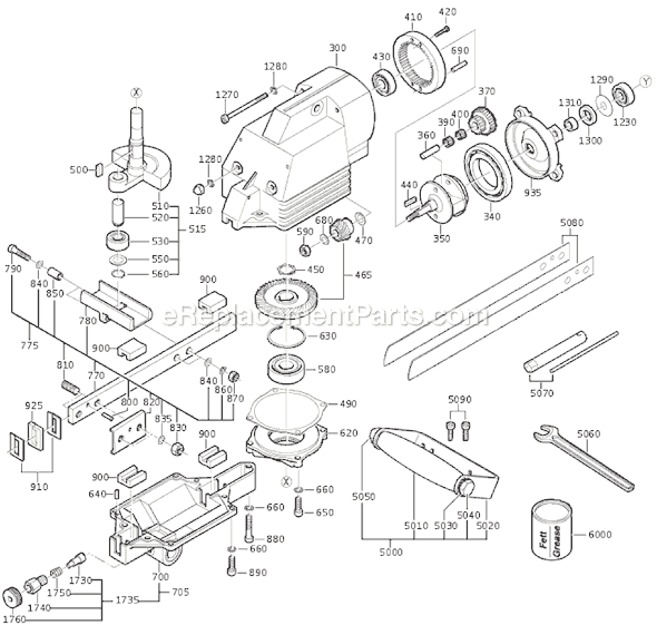 Page A Diagram and Parts List for ASTXE649-1 72342313110 Fein Jig Saw