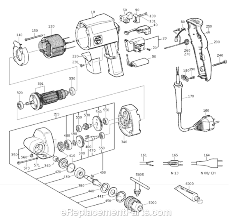 Page A Diagram and Parts List for ASZXEU 72053413115 Fein Electric Drill