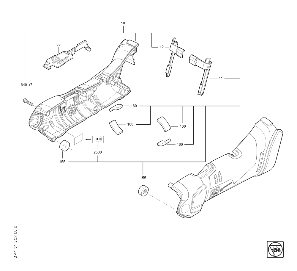  Diagram and Parts List for AMM500PLUSAS 71293800940 Fein Multi-Tool