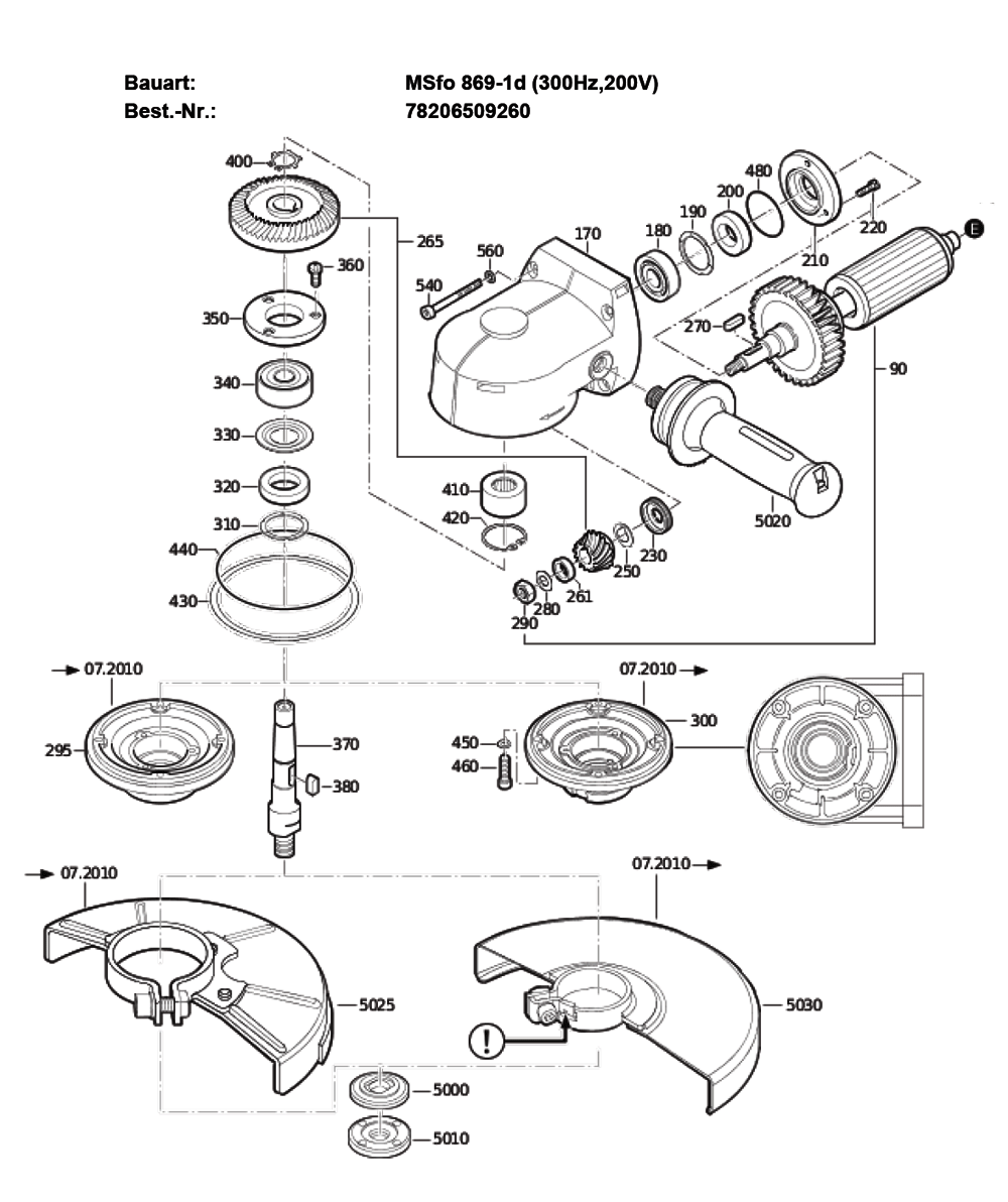 Figure 0 Diagram and Parts List for 78206509260  Fein Grinder