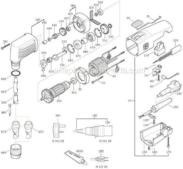 Page A Diagram and Parts List for BLK13T 72323512360 Fein Nibbler & Shears