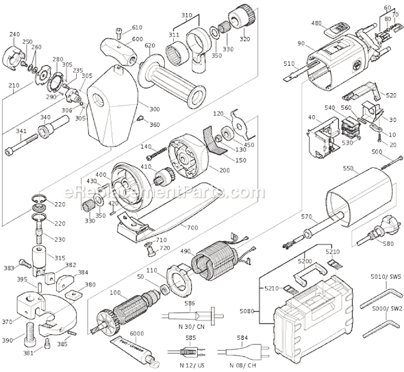 Page A Diagram and Parts List for BLS35 72302312633 Fein Nibbler & Shears