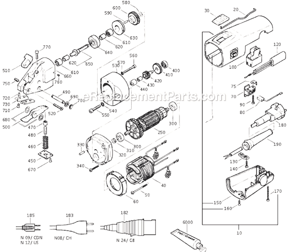 Page A Diagram and Parts List for BSS20 72302209365 Fein Nibbler & Shears