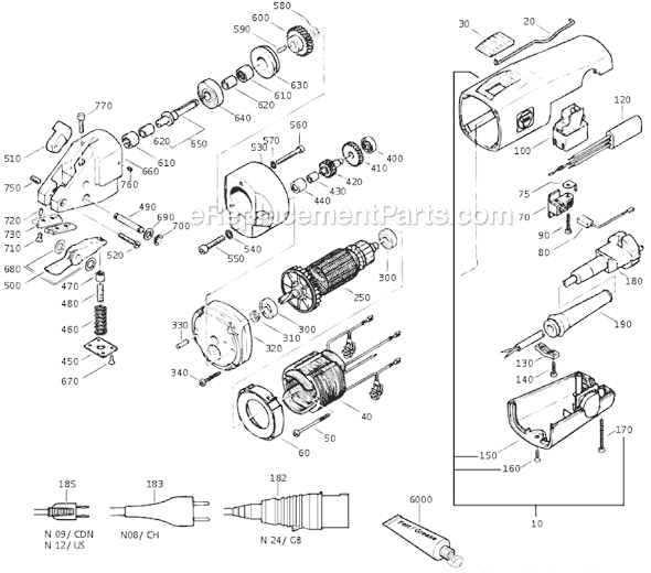 Page A Diagram and Parts List for BSS20 72302212369 Fein Nibbler & Shears