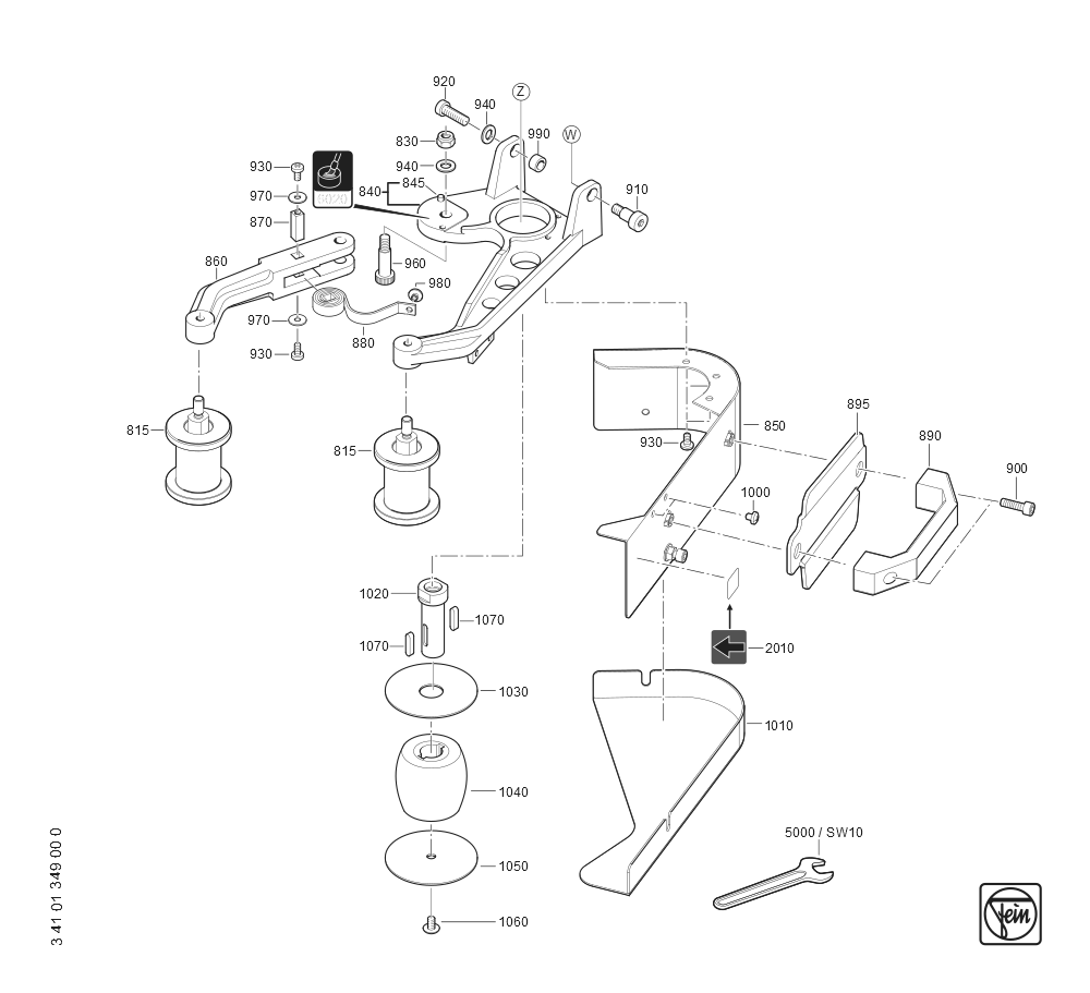  Diagram and Parts List for RS17-70E 72227509110 Fein Angle Grinder