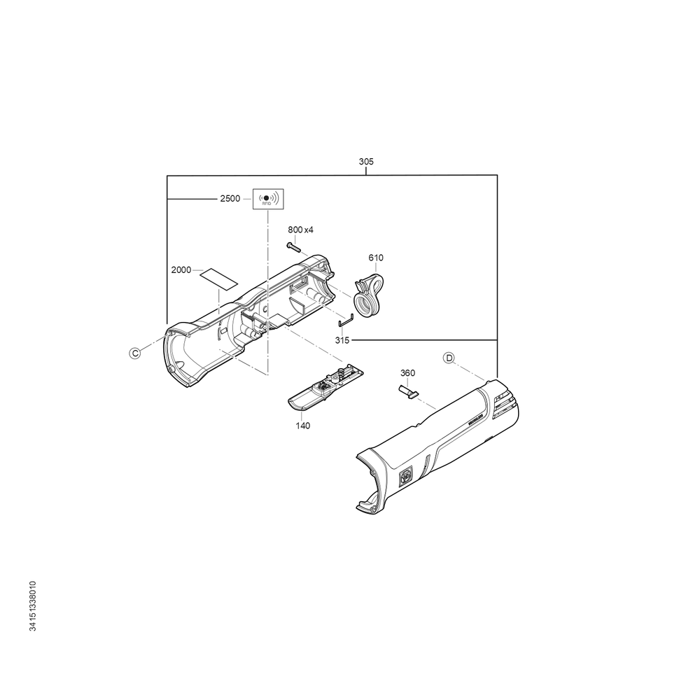 Diagram 3 Diagram and Parts List for 72227709360  Fein Sander Grinder